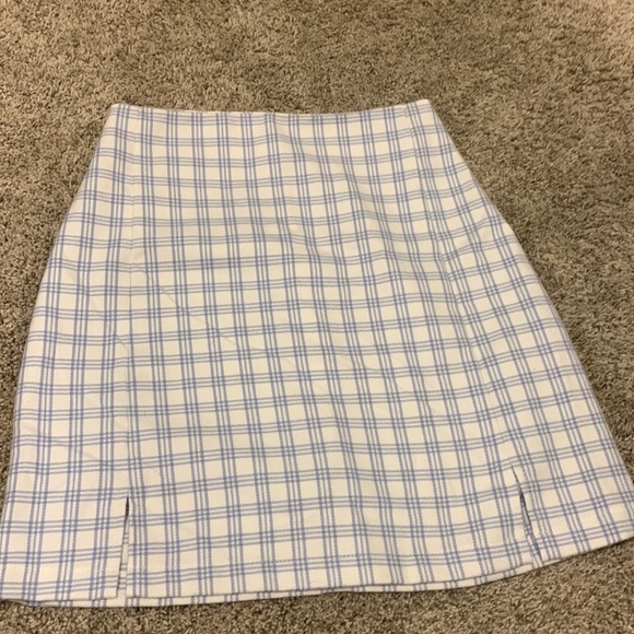 WORN ONCE - Brandy Melville Blue Plaid Skirt - Picture 1 of 3